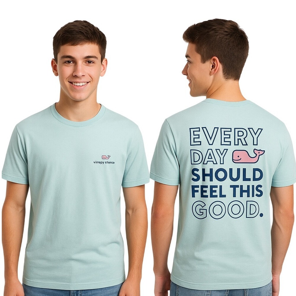 Vineyard Vines T-Shirt XS Light Teal Crew Neck Short Sleeve Everyday Casual Logo